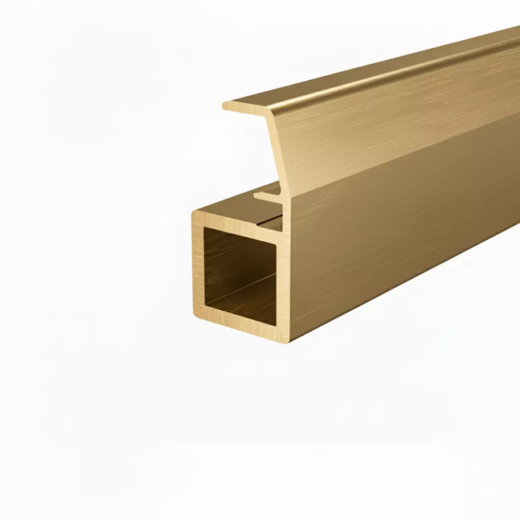 Ebco Aluminium Glass Shutter Profile With Handle and 4 mm Sleeve for Recessed Hinge 35, 3 m Length