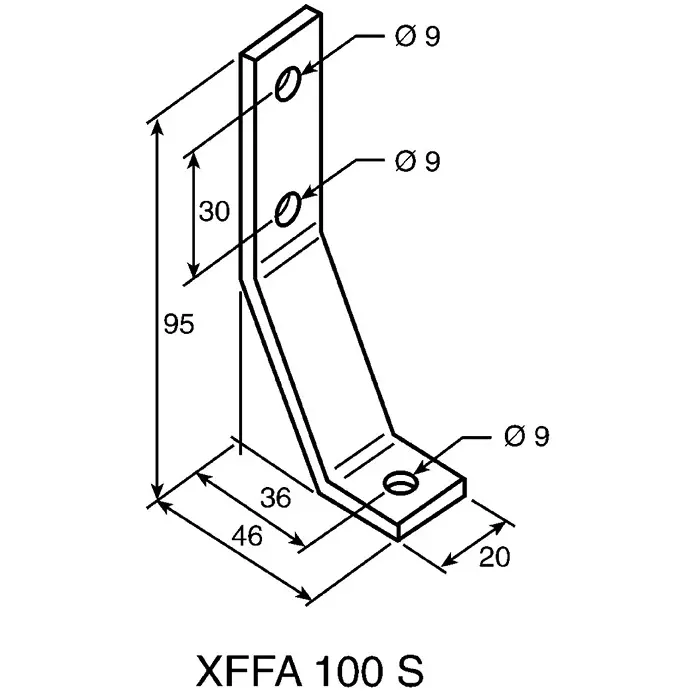 FlexLink Stainless Steel Floor Bracket 7.2 mm Groove, XFFA 100 S