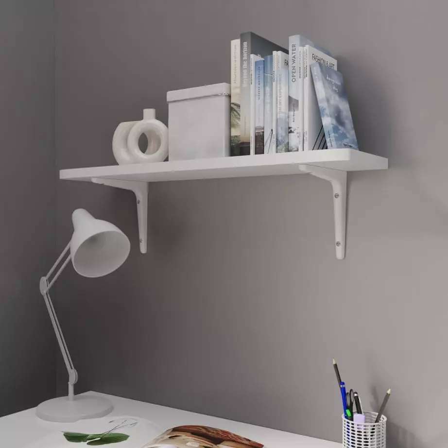Ebco Shelf Bracket Lite White Finish, Size 177x177 mm, SBLP-7