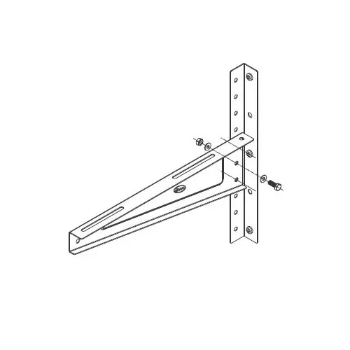 Ebco AC Mounting Bracket White Texture Finish, Size 500 mm and 120 Kg (Maximum) Load Capacity, ACMB1 (Set of 2)