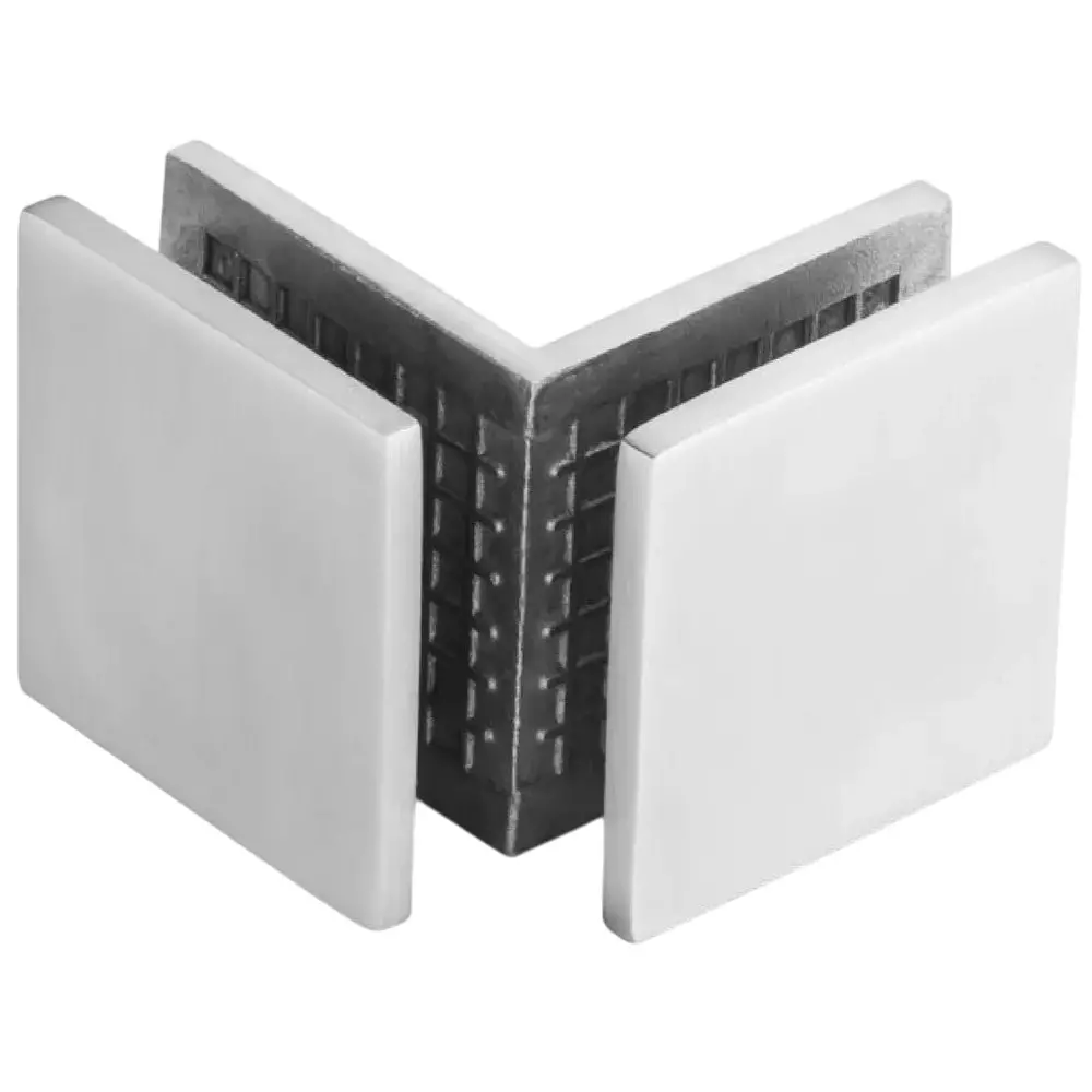 GEZE L Type Glass to Glass Bracket, 90° Angle, Size 50x50 mm, SS Finish and Stainless Steel 304 Body, 8116006