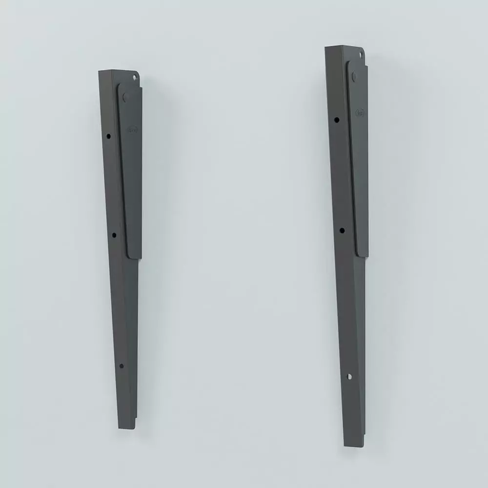 Ebco Folding Bracket Anthracite Finish, Size 450 mm for Wall Mounted Fold Away Shelves and Tables, FLB-45 (Set of 2)