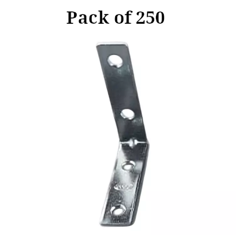 Ebco RA Bracket Zinc White Finish, Size 60 x 60 mm for Furniture Fittings, RAB6 (Pack of 250)