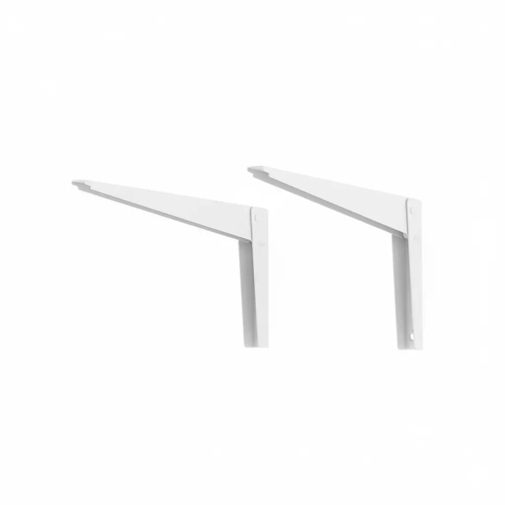 Ebco Folding Bracket White Matte Finish, Size 350 mm for Wall Mounted Fold Away Shelves and Tables, FLB-35 (Set of 2)