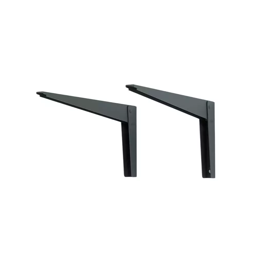 Ebco Folding Bracket Anthracite Finish, Size 350 mm for Wall Mounted Fold Away Shelves and Tables, FLB-35 (Set of 2)