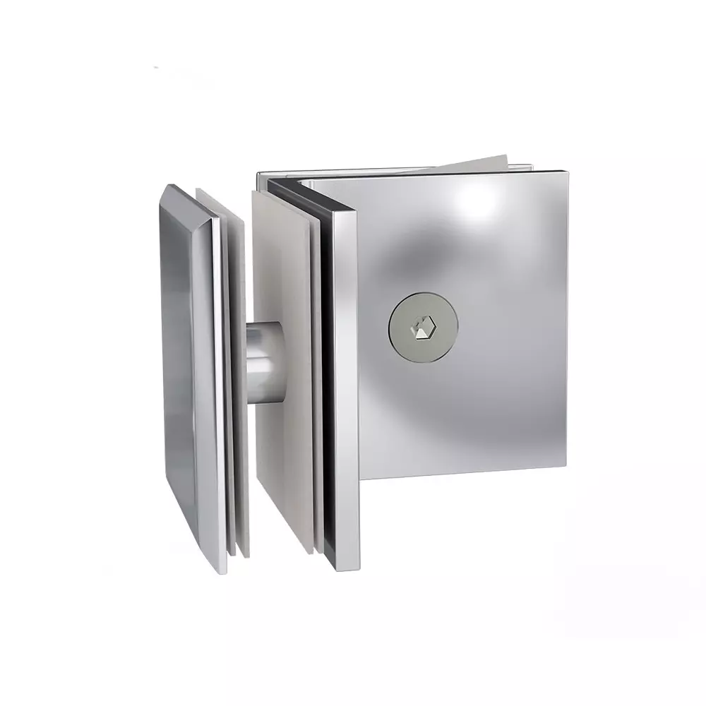 AIDO XL-C 8007 Polished Chrome Finish Shower Fitting Glass to Glass Bracket 90° (Small)