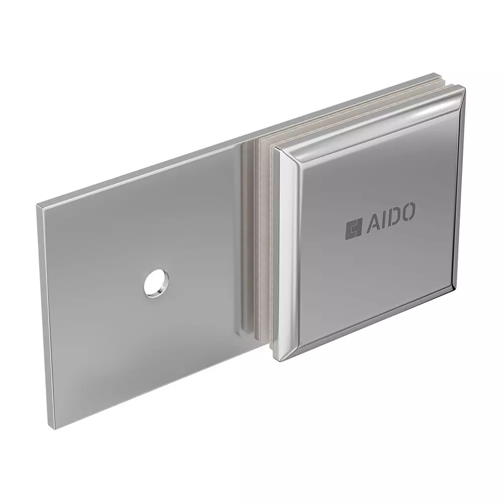 AIDO XL-C 8011 Polished Chrome Finish Shower Fitting Glass to Wall Bracket Inline Back Small