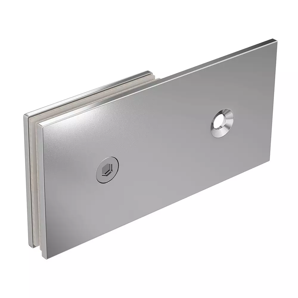 AIDO XL-C 8011 Polished Chrome Finish Shower Fitting Glass to Wall Bracket Inline Back Small