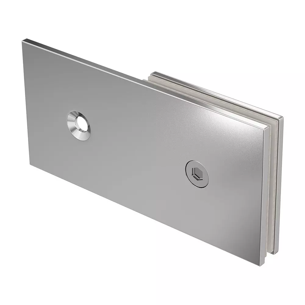 AIDO XL-C 8011 Polished Chrome Finish Shower Fitting Glass to Wall Bracket Inline Back Small