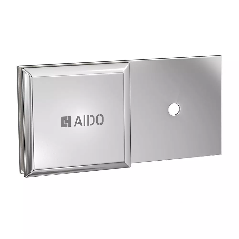 AIDO XL-C 8011 Polished Chrome Finish Shower Fitting Glass to Wall Bracket Inline Back Small