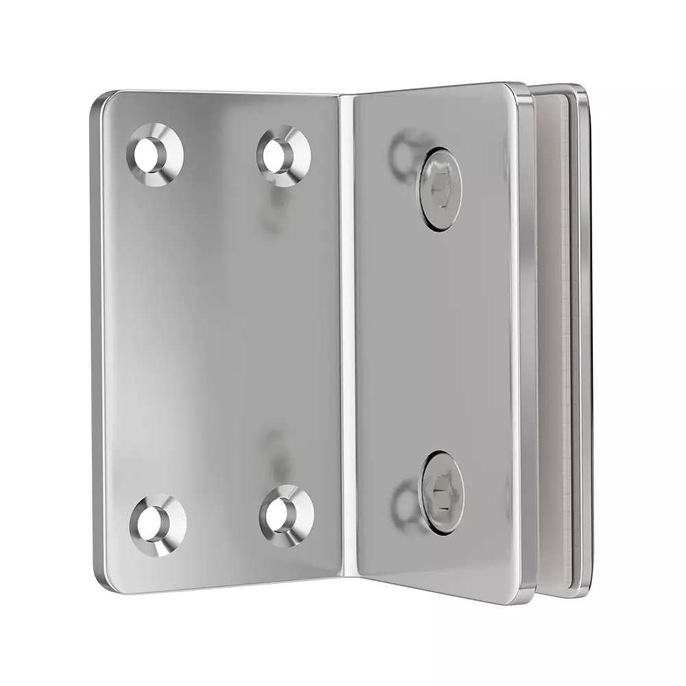 AIDO XL-C 8042 Polished Chrome Finish Shower Fitting Glass to Wall Bracket 90° SNGL Sideplate