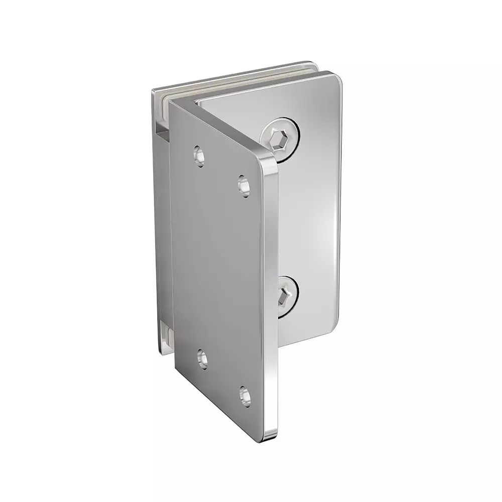 AIDO XL-C 8042 Polished Chrome Finish Shower Fitting Glass to Wall Bracket 90° SNGL Sideplate