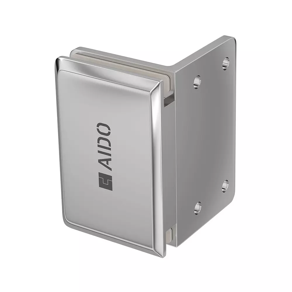 AIDO XL-C 8042 Polished Chrome Finish Shower Fitting Glass to Wall Bracket 90° SNGL Sideplate