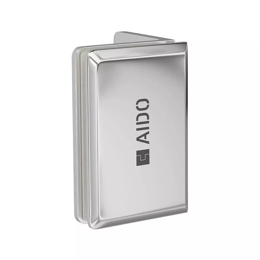 AIDO XL-C 8042 Polished Chrome Finish Shower Fitting Glass to Wall Bracket 90° SNGL Sideplate