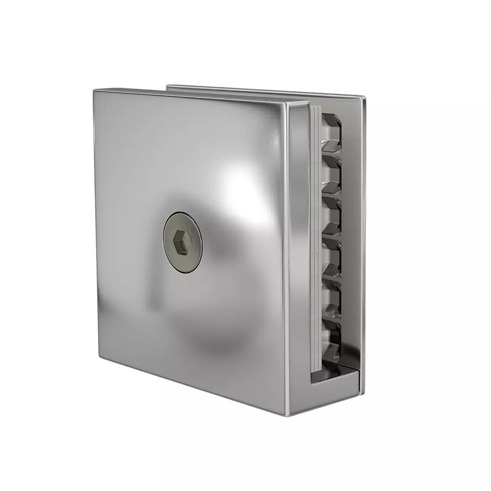 AIDO XL-C 8008 Polished Chrome Finish Shower Fitting Glass to Wall Bracket Small Without Backplate