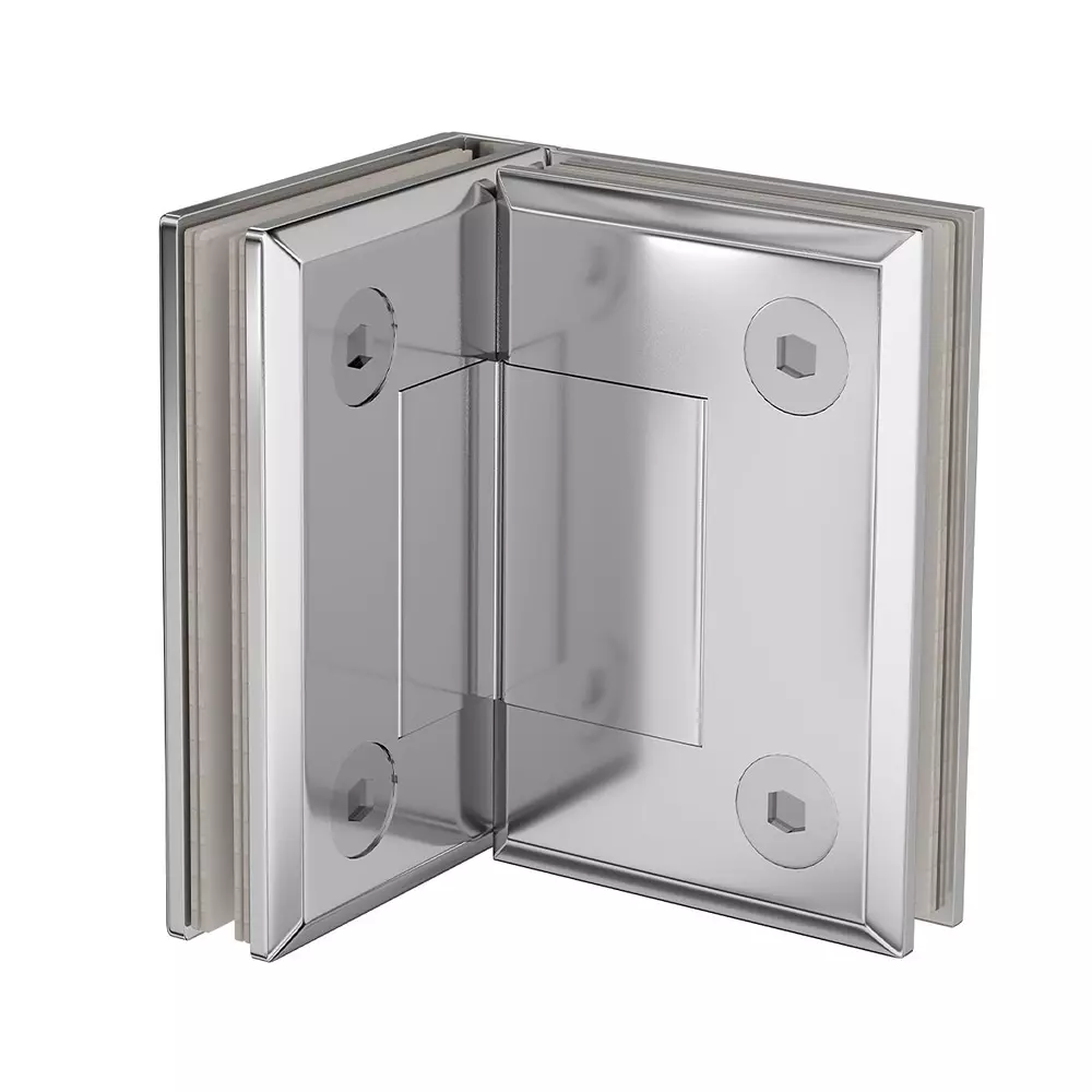 AIDO XL-C 8017 Polished Chrome Finish Shower Fitting Glass to Glass Bracket 90°