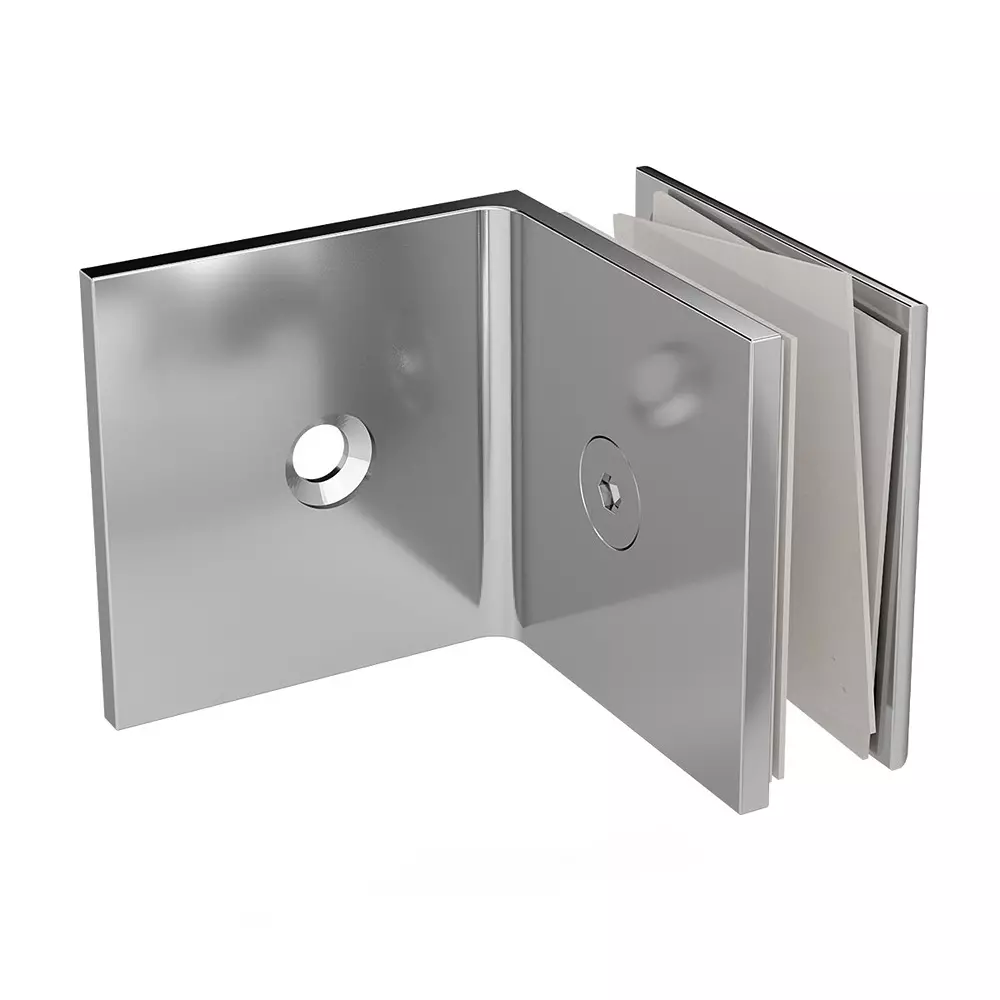 AIDO XL-C 8006 Polished Chrome Finish Shower Fitting Glass to Wall Bracket (Small)