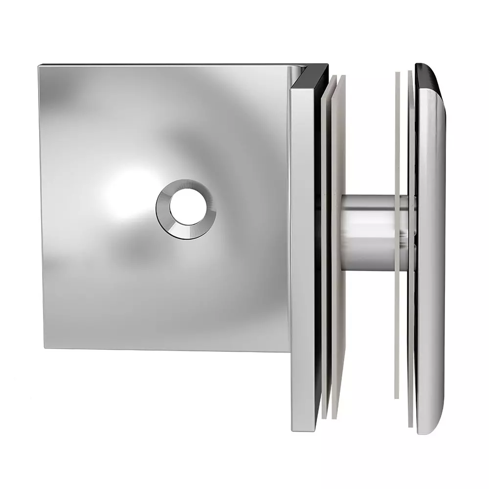 AIDO XL-C 8006 Polished Chrome Finish Shower Fitting Glass to Wall Bracket (Small)