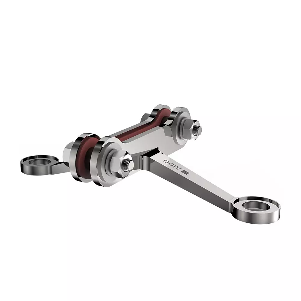 AIDO XL-C 6132 SS Polished Stainless Steel 2 Arm 180º Fin Type Spider Fitting K30 Series