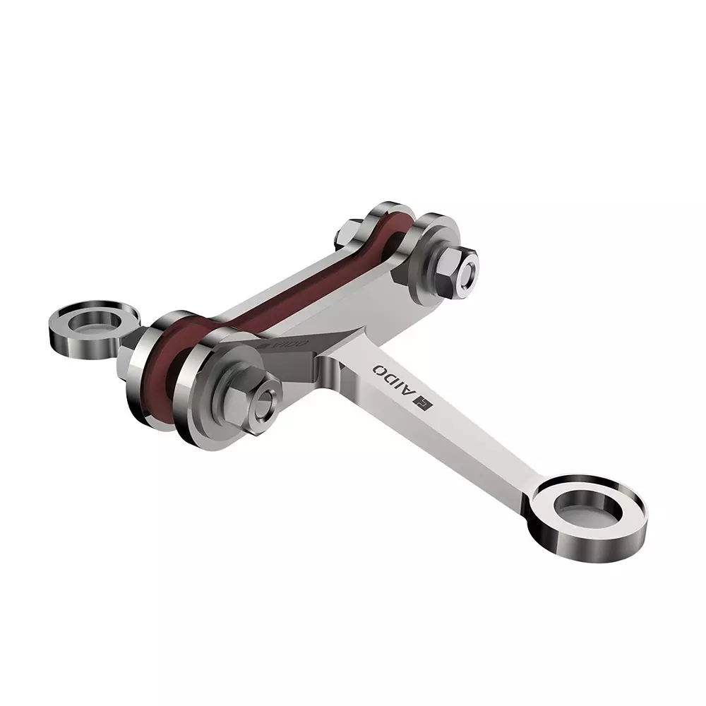 AIDO XL-C 6132 SS Polished Stainless Steel 2 Arm 180º Fin Type Spider Fitting K30 Series