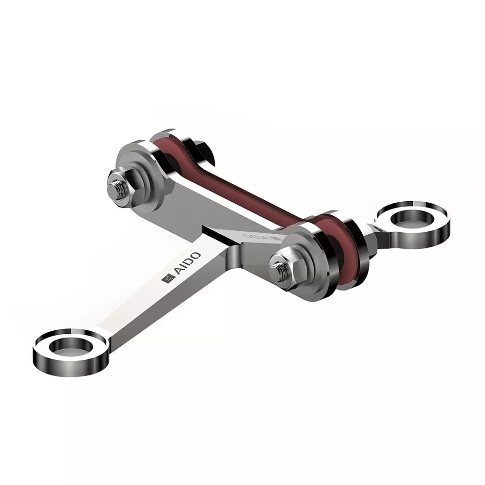 AIDO XL-C 6132 SS Polished Stainless Steel 2 Arm 180º Fin Type Spider Fitting K30 Series