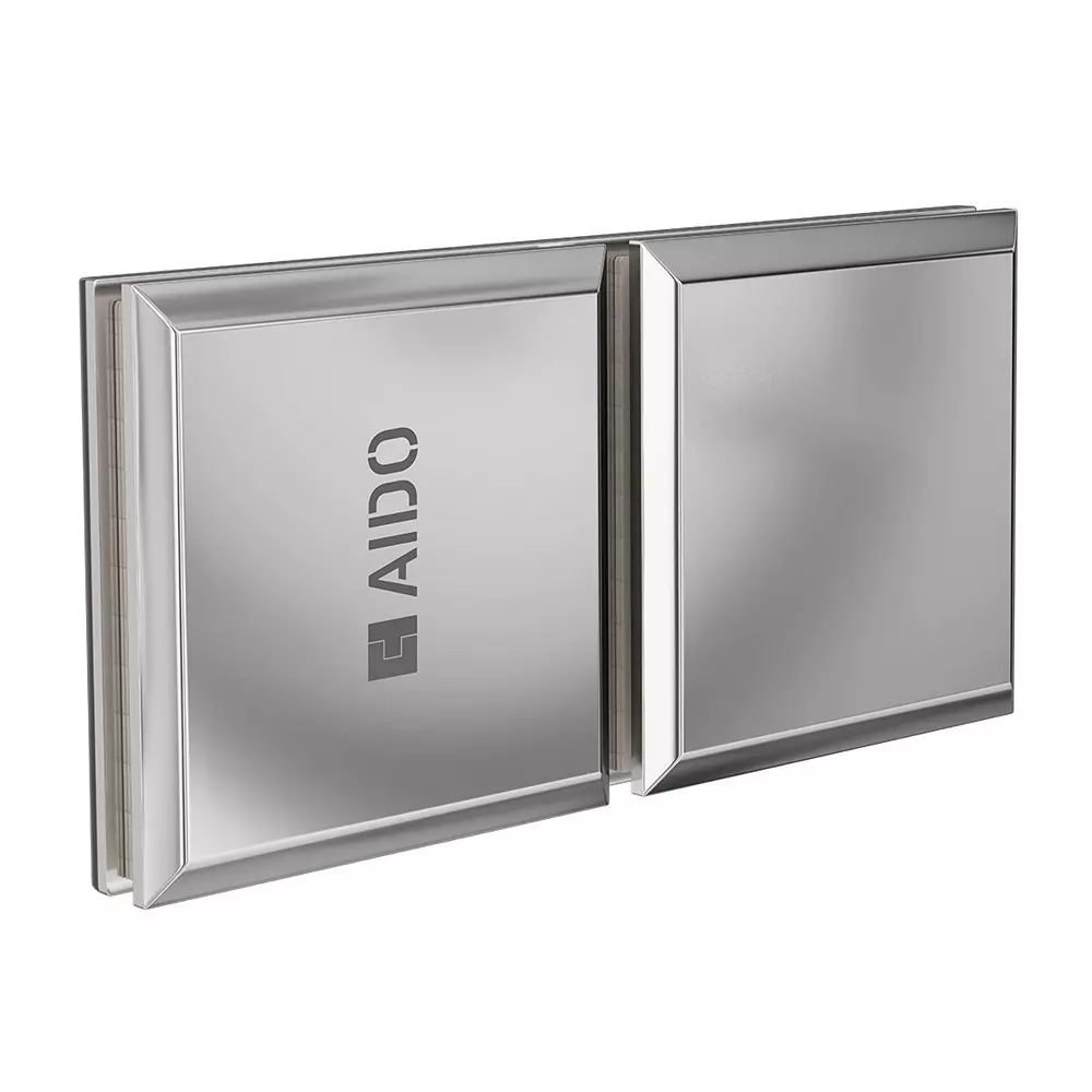 AIDO XL-C 8010 Polished Chrome Finish Shower Fitting Glass to Glass Bracket 180° Small