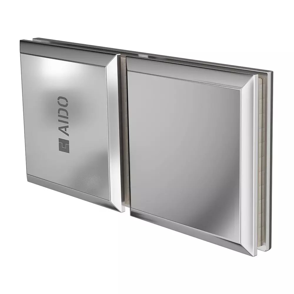 AIDO XL-C 8010 Polished Chrome Finish Shower Fitting Glass to Glass Bracket 180° Small