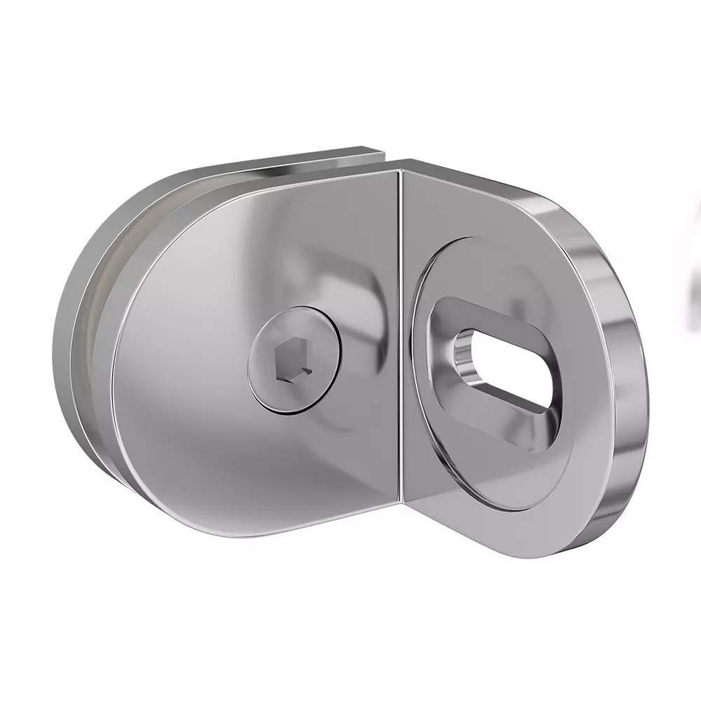 AIDO XL-C 5006 Polished Chrome Shower Swing Fitting Glass to Wall Bracket 90 Degree (Small)