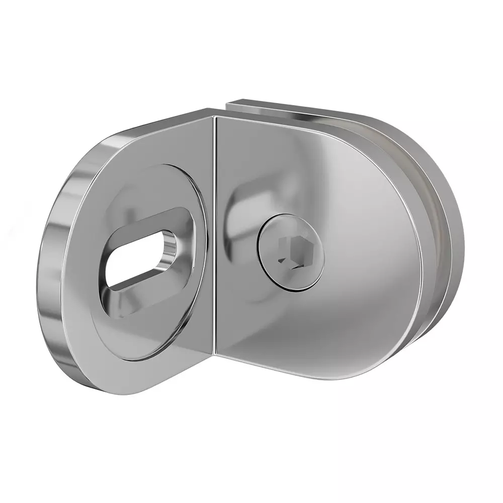 AIDO XL-C 5006 Polished Chrome Shower Swing Fitting Glass to Wall Bracket 90 Degree (Small)