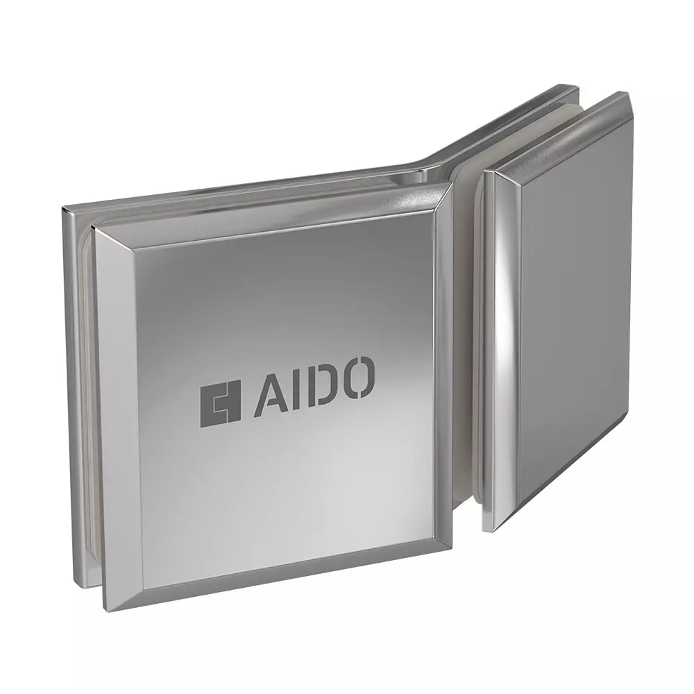 AIDO XL-C 8009 Polished Chrome Finish Shower Fitting Glass to Glass Bracket 135° Small