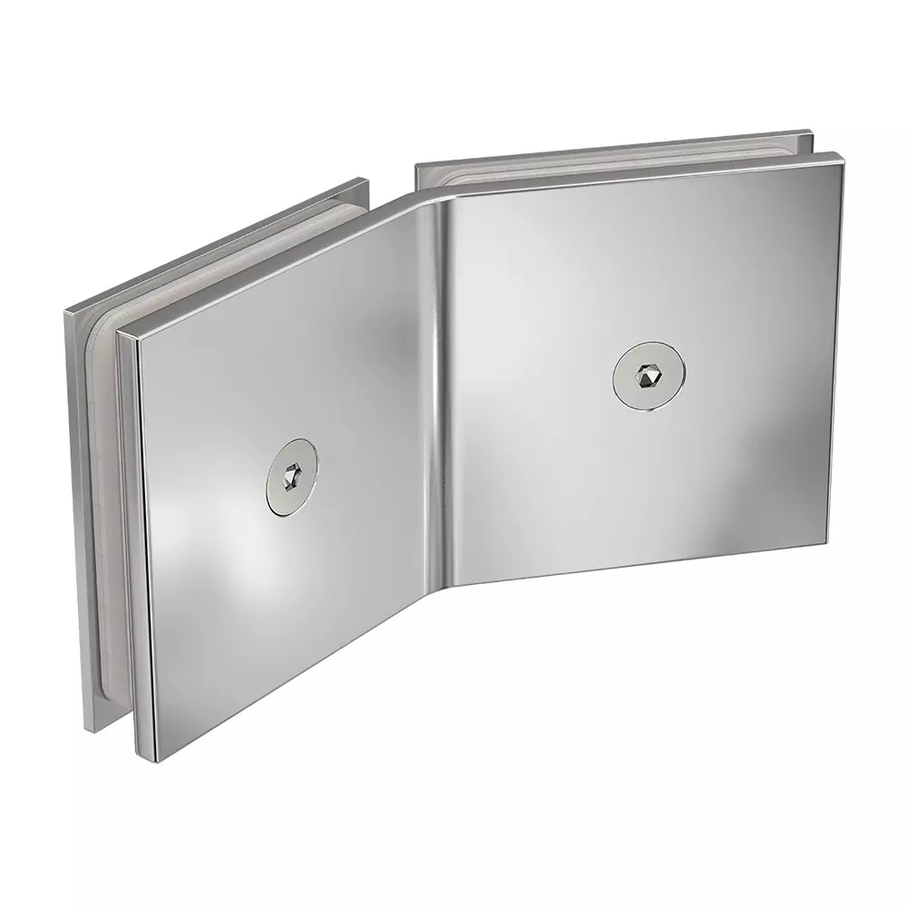 AIDO XL-C 8009 Polished Chrome Finish Shower Fitting Glass to Glass Bracket 135° Small