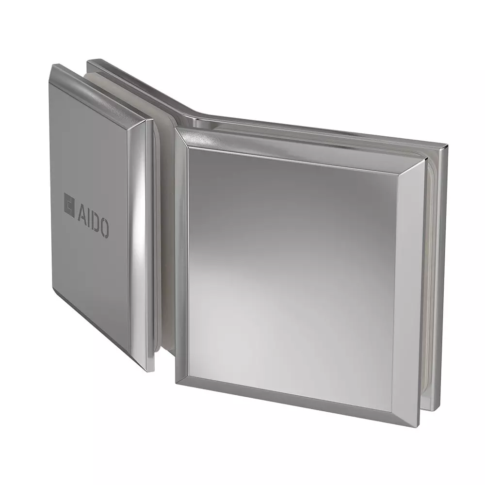 AIDO XL-C 8009 Polished Chrome Finish Shower Fitting Glass to Glass Bracket 135° Small