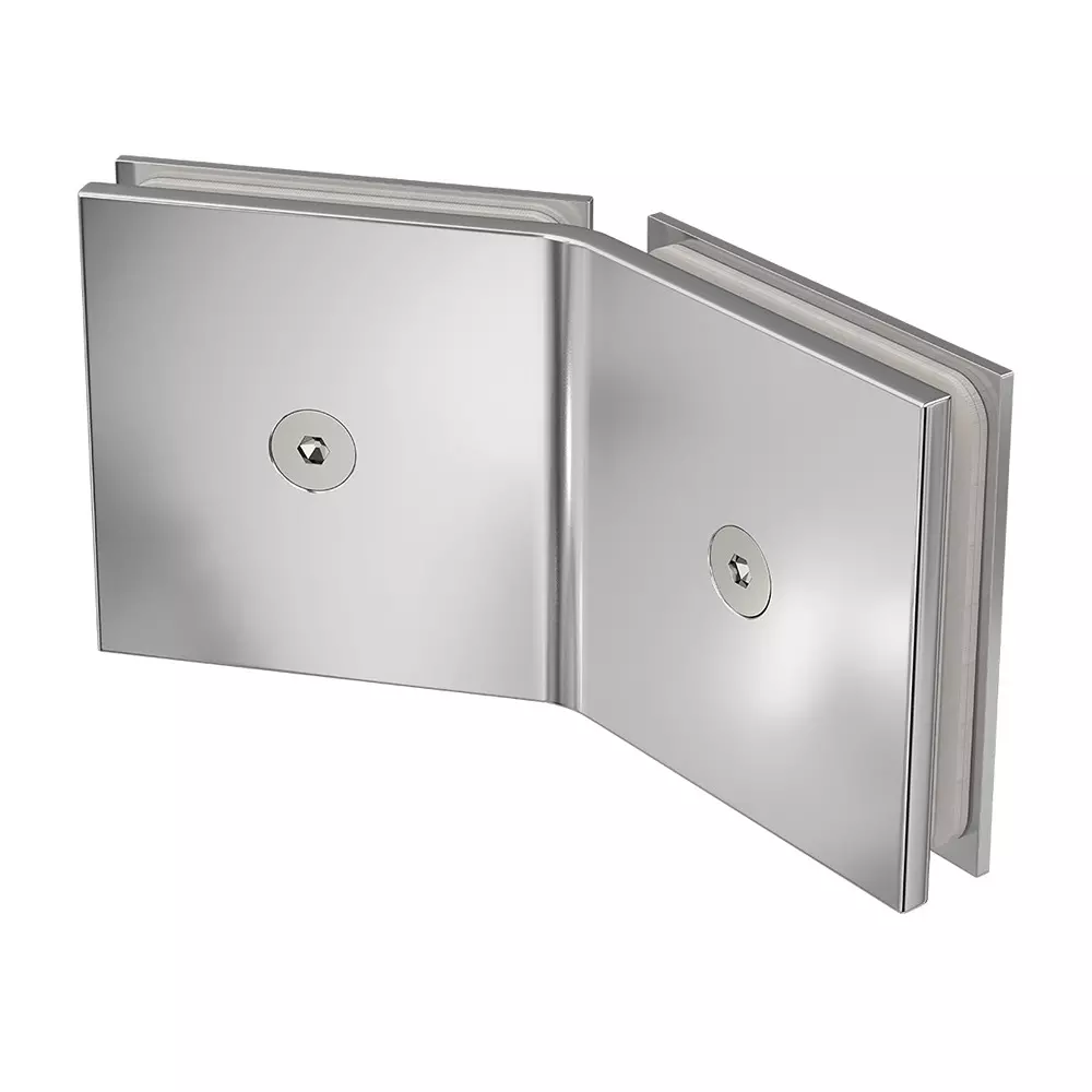AIDO XL-C 8009 Polished Chrome Finish Shower Fitting Glass to Glass Bracket 135° Small