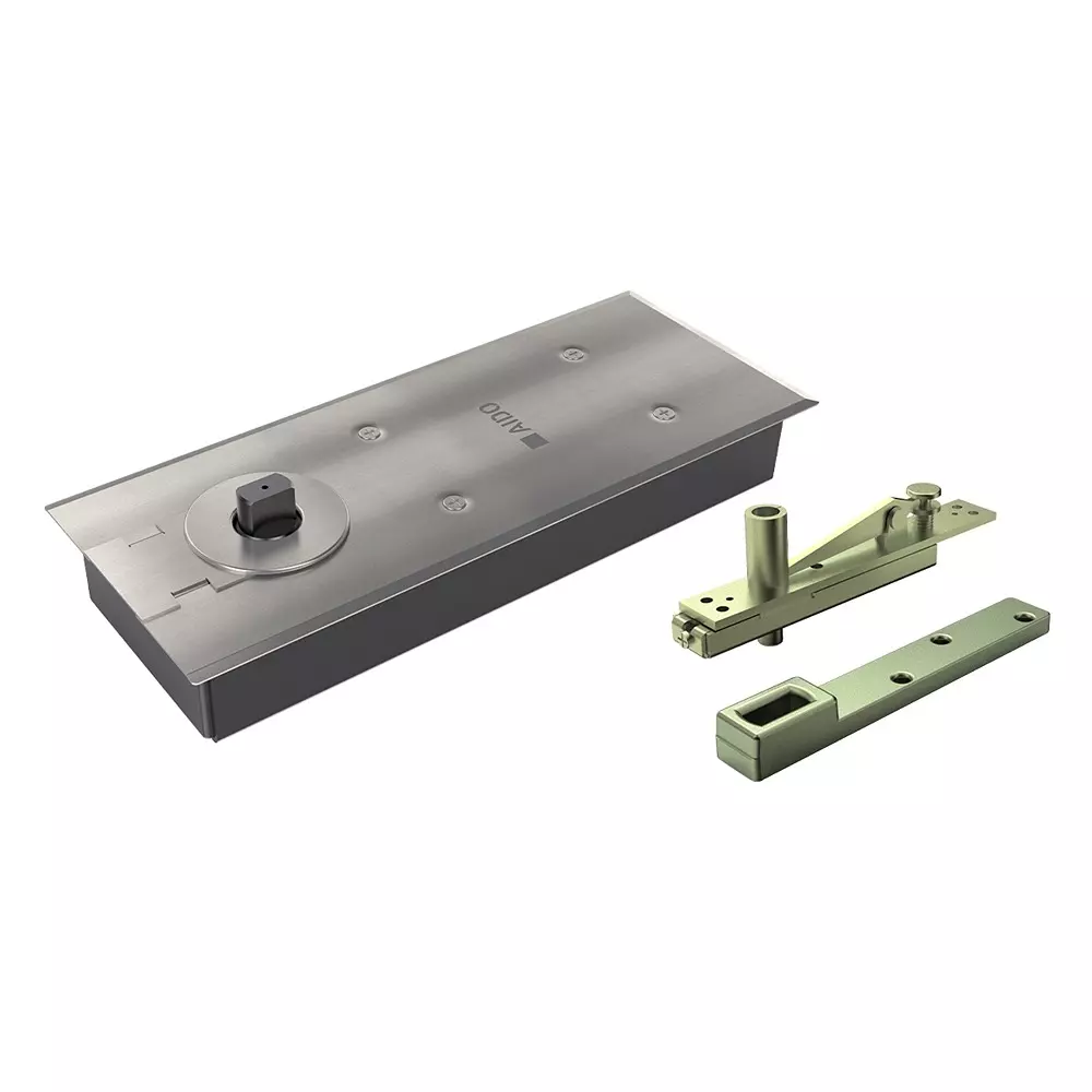AIDO XL-C 5101 Floor Spring with 90 Degree Hold Open with Wooden Door Accessories - EN 3