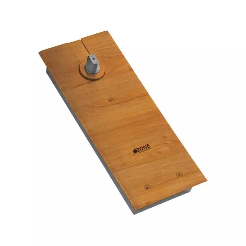 OZONE Cam Action Floor Spring with Double Cylinder High-Grade SS 304 Wooden Finish, FS-8400 STD WD