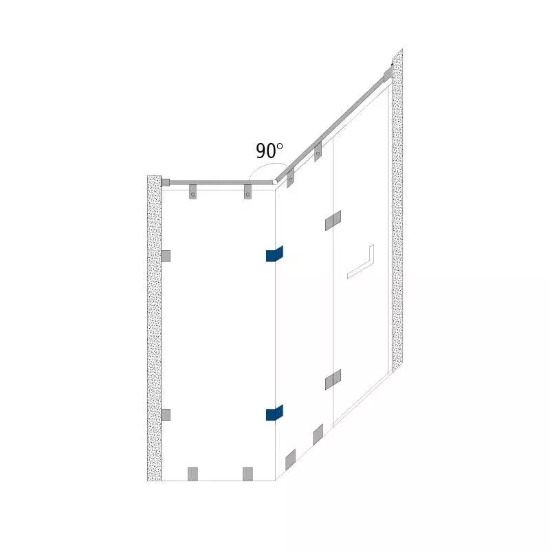 OZONE Glass to Glass Connector 90° High-Quality Metal Black Matt Finish, OGC-3 STD BM