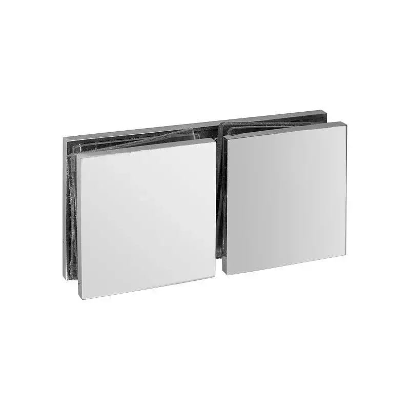 OZONE Glass to Glass Connector 180° Premium-Grade Metal Polished Stainless Steel Finish, OGC-555-ED STD PSS