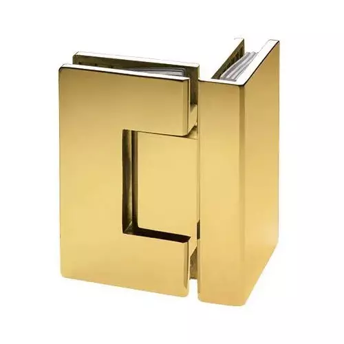 OZONE Glass to Glass Hinge 90° Premium-Grade Metal Gold G-PVD Finish, OSSH-44-ED STD GOLD G-PVD