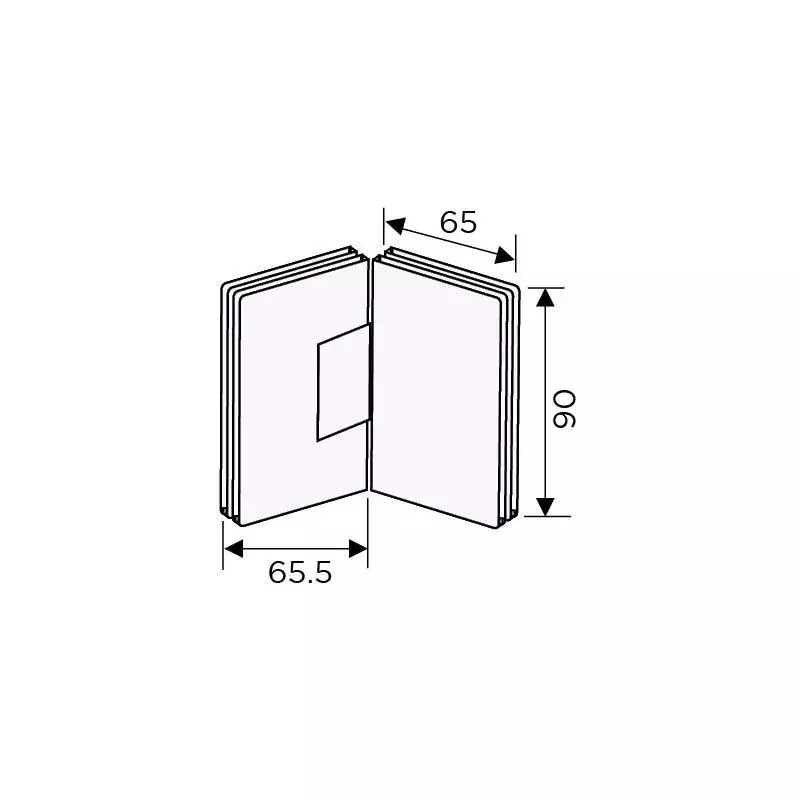 OZONE Glass-to-Glass Hinge 135° Double Action Type Brass Chrome Polished Finish, OSH-3 STD CP