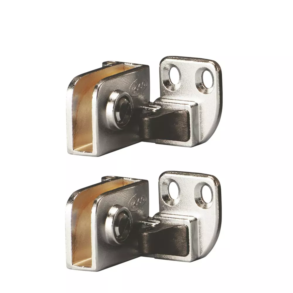 Ebco Glass Hinge Inset Chrome Plated Finish for 4-6 mm Glass, HGI1 (Set of 2)