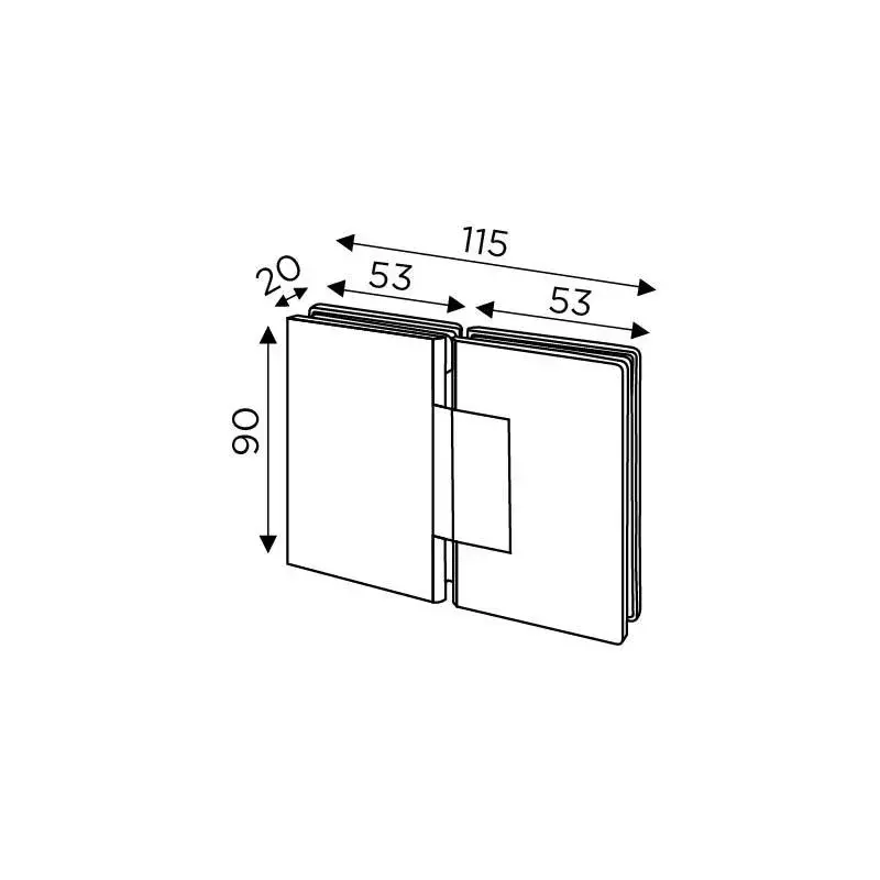 OZONE Glass to Glass Hinge 180° Premium-Grade Metal Rose-Gold G-PVD Finish, OSSH-22-ED STD ROSE-GOLD G-PVD