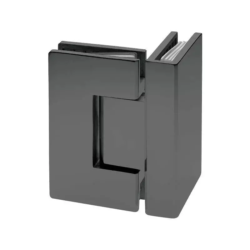 OZONE Glass to Glass Hinge 90° Premium-Grade Metal Phantom Grey Finish, OSSH-44-ED STD PHANTOM GREY