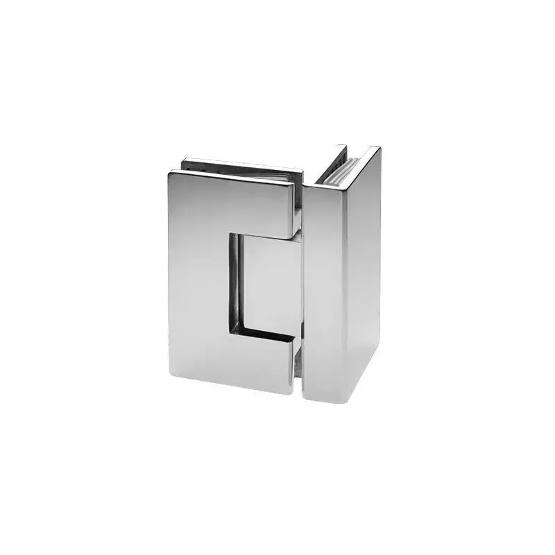 OZONE Glass to Glass Hinge 90° Premium-Grade Metal Polished Stainless Steel Finish, OSSH-44-ED STD PSS