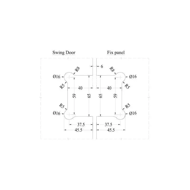 OZONE Glass to Glass Hinge 180° Double Action Type Brass Chrome Polished Finish, OSH-2 STD CP