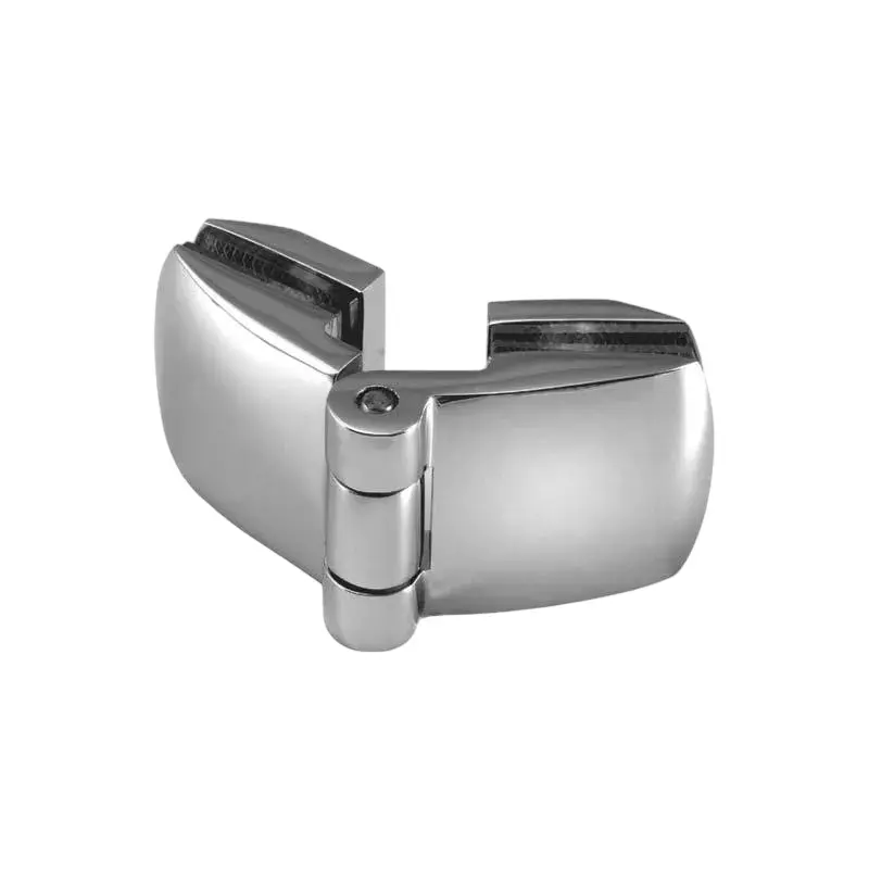 OZONE Glass-to-Glass Offset Hinge for 6–8 mm Glass Thickness Satin Nickel, OSH-77 STD SN