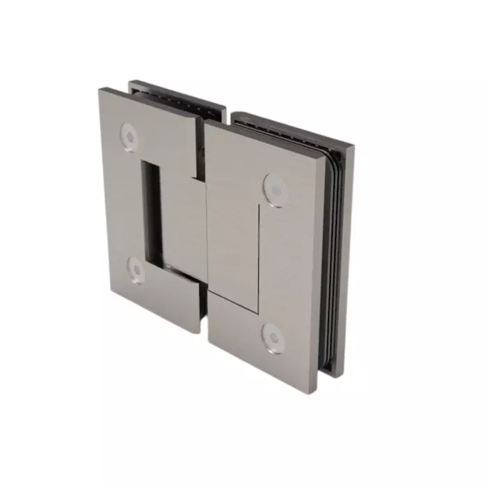 Hafele Glass to Glass Shower Door Hinge Brushed Nickel 180º Glass to Glass, 981.22.546