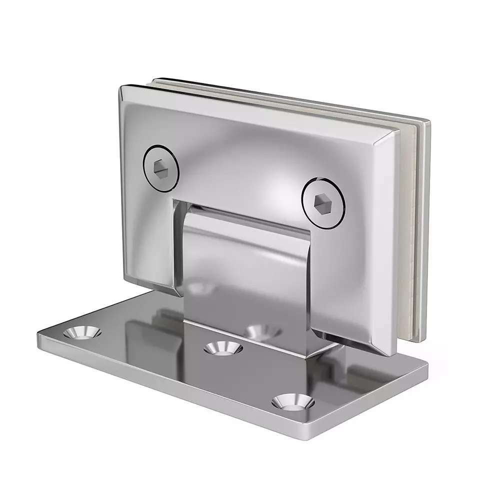 AIDO XL-C 8041 Polished Chrome Finish Shower Fitting Glass to Wall Hinge 90° SNGL Side Plate