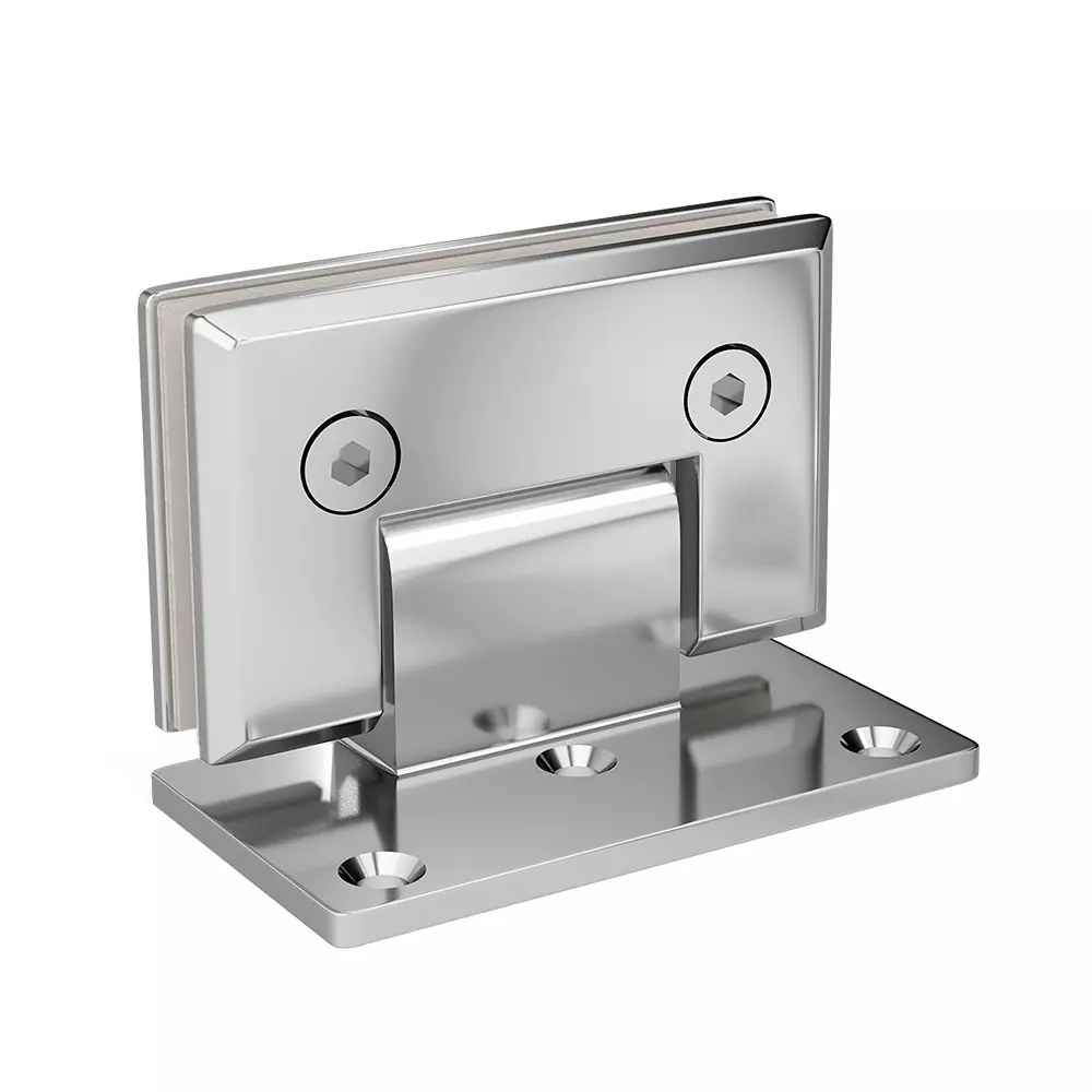 AIDO XL-C 8041 Polished Chrome Finish Shower Fitting Glass to Wall Hinge 90° SNGL Side Plate