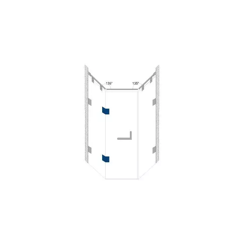 OZONE Glass-to-Glass Hinge 135° Double Action Type Brass Satin Nickel Finish, OSH-3 STD SN