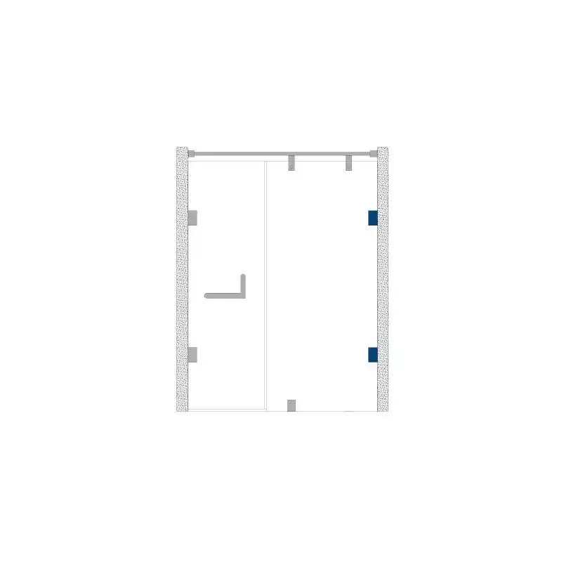 OZONE Wall-to-Glass Bracket for Frameless Glass Door Installations Satin Nickel Finish, OSH-5 STD SN